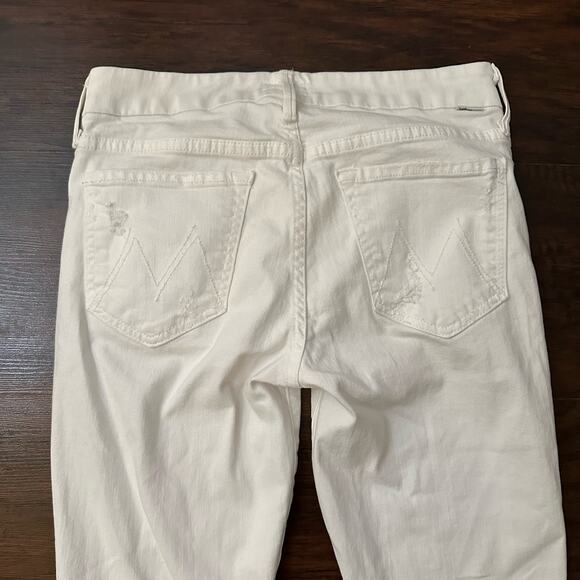 MOTHER white the Looker distressed skinny jeans size 27 - Picture 5 of 15